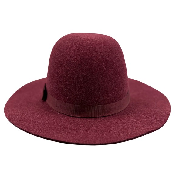 Brixton Wide Brim Wool Round Top Hat Womens‎ Small Burgundy/Wine Felt Ribbon Bow main image 7